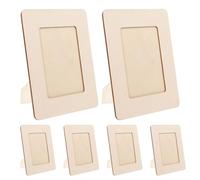 SOLUSTRE 6 Pezzi Cornice Fai da Te in Legno, Beige, Decorabile, per Quadri e Progetti Creativi, per attività Manuali Indipendenti