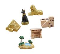 SOLUSTRE 6 Pezzi Miniature Statue Antico con Figure Realistiche Modelli Decorativi per Scrivania Regalo per Amanti Cultura Egiziana