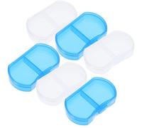 SOLUSTRE 6 Pezzi Organizer per Pillole da Viaggio in Plastica Pp Trasparente, Piccoli Contenitori Compatti a 2 Scomparti, Custodia Portapillole per Viaggi e Uso Quotidiano