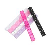 SOLUSTRE 6 Pezzi Portapennelli per Nail Art in Acrilico 5 Scomparti, Protezione Punte e Facile da Pulire, per Uso a Casa in Viaggio Colore Casuale