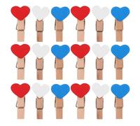 SOLUSTRE 60 Pezzi Mini Mollette in Legno a Forma di Cuore Portatili e Decorative, Clip Mini per Foto e Decorazioni Festive Colore Assortito, per Uso Quotidiano