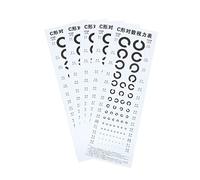 SOLUSTRE 6Fogli C-type Visual Testing Eye Chart in PVC Material Wall Mounted Eye Exam Chart For Home Schools Small Hospitals Easy To Testing Tool