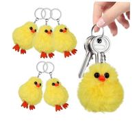 SOLUSTRE 6Pezzi Portachiavi Peluche Forma Papera Gialla da Accessori Simpatici per Borse e Chiavi Decorazioni Divertenti per Ogni Occasione