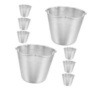 SOLUSTRE 8 Pezzi Stampo per Budino e Mini Crostatine in Alluminio Antiaderente Mould Tondo per Tartellette Cupcake e Muffin con Distribuzione Calore Uniforme e Rilascio Facile