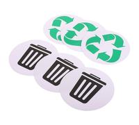 SOLUSTRE Adesivi per Bidoni della Spazzatura per Differenziata, 6 Pezzi in Pvc Riutilizzabili, Facili da Strappare e Incollare, Colore Assortito, per Ufficio e Parco