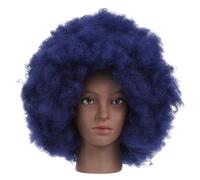 SOLUSTRE Afro Wig Ricci Corti Naturale per Donne Nere Parrucca Sintetica Resistente al Calore Traspirante e Versatile per Cosplay Feste e Uso Quotidiano Colore Blu