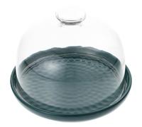 SOLUSTRE Alzata Torta Coperchio Verde in Vetro Ceramico Rotonda | Pasticceri e Home Baker, Facile Pulizia, Struttura Stabile, Esposizione Chiara per Formaggi e Biscotti