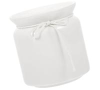 SOLUSTRE Barattolo Ceramico Bianco 500ml per Spezie e Zucchero | Forma Elegante, per Cucina e Sala da Pranzo, Conserva Tè, Piccoli Oggetti, Uso Quotidiano Domestico