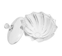 SOLUSTRE Barattolo Vetro Trasparente con Ermetico Contenitore Snack e Caramelle con Design Europeo Inciso Vaso Decorativo per Gioielli e Dolci Bocca per Facile Riempimento