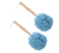SOLUSTRE Bath Cleaning Brush with Handle 2 Pezzi in Nylon e Legno per Maggiore Forza di Pulizia e Rimozione Cellule Morte per Bagno e Uomini