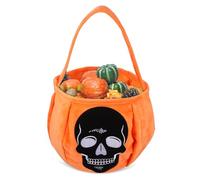 SOLUSTRE Borsa Halloween con Teschio Nero Tessile con Capacità per Feste e Shopping Riutilizzabile e Facile da