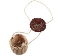 SOLUSTRE Borsa Tracolla in Plastica e Corda di Cotone Intrecciata a Forma di Ghianda Mini Cestino Appeso per Spiaggia e Feste Estive