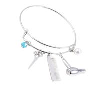 SOLUSTRE Bracciale Donna Elegante in Lega Ciondoli Phon, Forbici e Pettine, Stile Semplice alla Moda, Comodo da Indossare, Regalo per Ogni Occasione