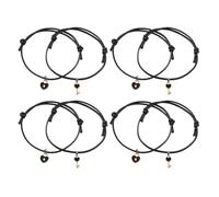 SOLUSTRE Braccialetti a Forma di Cuore in Lega di Zinco Ciondolo Chiave Set da 4 Paia Catena Regolabile Accessori da Polso per Ragazze e Donna Gioielli Eleganti per Laurea e Feste