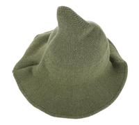 SOLUSTRE Cappello da Strega Verde per Halloween Punta a Cono e Bordo Larga in Lana Misto, Design Classico e Confortevole per Feste a Tema Mago