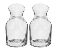 SOLUSTRE Caraffa per Vino Monodose in Vetro Trasparente 2 Pezzi Capacità 6,5oz Bocca Piatta Elegante e Classica per Feste e Uso Personale