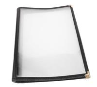 SOLUSTRE Cartella Menu Trasparente PVC Protettore Menu Pagine Nero per Bar e Casa Copertina Resistente e Facile da Aggiornare