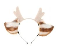 SOLUSTRE Cerchietto Carino alla Moda Bianco, Accessorio Elastico di Cervo Corna Chioma per Feste in Maschera e Performance Scolastiche