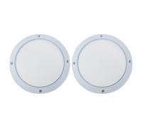 SOLUSTRE Cerchio Decorativo per Altoparlante 6,5” in Metallo e Abs Bianco, Copertura Protettiva Resistente per Casse Acustiche Auto, Set 2 Pezzi per Protezione e Decorazione Altoparlanti