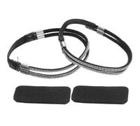 SOLUSTRE Cinghie Elastiche per Scarpe Tacchi, 1 Paio, Nero, PU | Fissaggio Stabile per Sandali e Décolleté, Metallo, Stile Semplice ed Elegante, per Ballo e Cammino