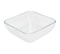 SOLUSTRE Ciotola in Vetro Temperato Bianco Design Trasparente e Moderno per Insalata e Dessert, Resistente al Forno e Frigorifero, per Casa e Ristorante