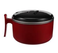 SOLUSTRE Ciotola per Noodles in Acciaio Inossidabile 304 da 1000ml Coperchio e Manico Ergonomico Leggera per Pranzo Scolastico e Campeggio