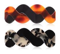 SOLUSTRE Clip Chioma Piatti da Donna 2 Pezzi in Acrilico Fermagli Grandi Retrò e Stile Elegante per Chioma Spessi e Uso Versatile