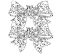 SOLUSTRE Clip Gioiello per Scarpe Donna 2 Pezzi in Lega di Zinco Argento | Decoro Staccabile con Pietre Luccicanti e Cristallo, per Cerimonie e Nozze, Stile Elegante, Confezione da Due