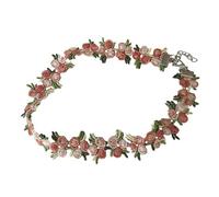 SOLUSTRE Collana Choker Accessorio Moda Rosa Elegante e Creativa a Forma di Fiore Decorazione Soave e Raffinata al Collo per Ragazze alla Festa Serale o Prom