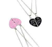 SOLUSTRE Collana Ciondolo a Forma di Cuore Puzzle Rosa Set 2 Pezzi per Sorelle Migliori Amici Regalo Laurea Anniversario Festa