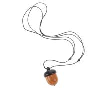 SOLUSTRE Collana con Ciondolo Ghianda in Legno Scuro Apribile Porta Pillole da Viaggio Artigianale Charm Campana per Gioielli Unisex
