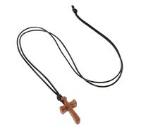 SOLUSTRE Collana Croce Cattolica in Legno Oro per Uomo e Coppie, Design Minimalista Resistente allo Sbiadimento, Accessorio Versatile per Varie Occasioni