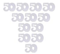 SOLUSTRE Confetti per Festa 50° Compleanno e Anniversario di Nozze, 1800 Pezzi 45g in Plastica Argento, Decorazioni per Party e Biglietti Fatti a Mano