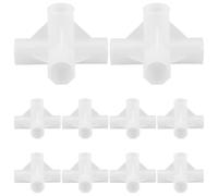 SOLUSTRE Connettore a Giunto a 4 Vie in Plastica Ispessita 10 Pezzi, Kit di Collegamento per Asta Armadio Diametro Interno 13 Mm, Ferramenta per Mobili per Scarpiera e Guardaroba
