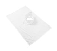 SOLUSTRE Copertura Per Lettino Massaggi Con Foro Viso, Telo Termale Traspirante Satinato Bianco, Copriforo Per Centro Benessere e Salone Di Bellezza