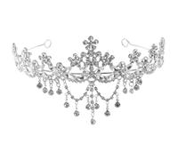 SOLUSTRE Corona da Sposa in Lega Argento Cristalli, Tiara della Principessa Elegante per Matrimonio e Festa, Design Barocco Raffinato e Lussuoso