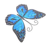 SOLUSTRE Decorazione Farfalla in Battuto Blu Scultura da Parete per Giardino e Casa Farfalle per Interni ed Esterni Realistici e Design Vivid