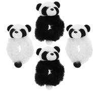SOLUSTRE Elastici per Chioma Donna 4 Pezzi in Peluche a Forma di Panda Morbidi e Adorabili, Elastici Soffici Adatti a Tutti i Tipi di Chioma, per Condividere Amici