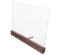 SOLUSTRE Espositore per Certificati in Acrilico Base in Legno Noce 30x21 Cm A4, Display Bifacciale, per Menu e Volantini da Tavolo