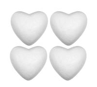 SOLUSTRE Facile da Lavorare in Schiuma Bianca Modello di Cuore 4 Pezzi per Decorazioni Fai da Te per Artigianato Creativo e Decorazioni per Matrimoni