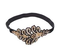 SOLUSTRE Fascia per Chioma Vintage Strass 1920s, Fascia Elastica Confortevole e Leggera per Feste e Celebrazioni, Accessorio Delicato e Pratico per Donne