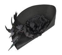 SOLUSTRE Fascinator Donna Cappello Cerimonia Sottile Leggero in Tessuto Simil Paglia con Farfalla Elegante per Matrimoni Tea Party e Banchetti