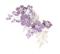 SOLUSTRE Fermaglio da Sposa in Cristallo con Fiore e Strass Accessorio Capelli Elegante per Donne e Damigelle Clip Capelli con Perla Artificiale per Decorazioni Nuziali