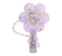 SOLUSTRE Fermaglio per a forma di fiore: fermagli per in resina con fiori Hanfu per donne - fermagli floreali con perle artificiali per feste nuziali, matrimoni e uso quotidiano