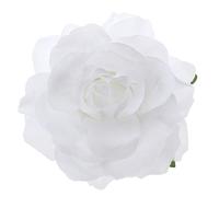Solustre - Fermaglio per capelli a forma di rosa artificiale, per donne, ragazze, feste, colore: Bianco
