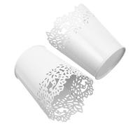 SOLUSTRE Fiori in Cavo Bianco Organizer Penne e Pennelli Trucco Portaoggetti e Ufficio Decorazione Vintage per Fiori Secchi e Freschi