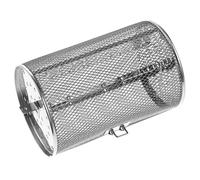 SOLUSTRE Gabbia per Arrostitore in Acciaio Inox 140x250 Mm Cestello Rotante a 360° e Sportello, Cestello Girarrosto per Forno e Friggitrice ad Aria, Utensile per Griglia da Cucina