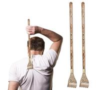 SOLUSTRE Grattaschiena in Legno di Piuma di Pollo 2 Pezzi, Stick per Massaggio alla Schiena Portatile, Strumento per Alleviare Prurito Intenso, per Uomini e Donne, Uso Pratico per