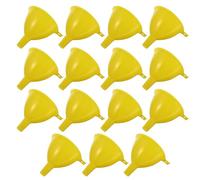 SOLUSTRE Imbuto da Laboratorio Facile da Maneggiare in Plastica Giallo 15 Pezzi Gambo Breve Diametro 60mm per Trasferimento Liquidi in Bottiglie Piccole