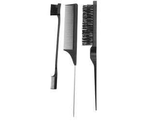 SOLUSTRE Kit 3 Pezzi Pettine Professionale per Meches, Spazzola per Chioma e Pennello Speciale per Colorazione, Pettini per Acconciatura Riutilizzabili per Uso Personale e Salone